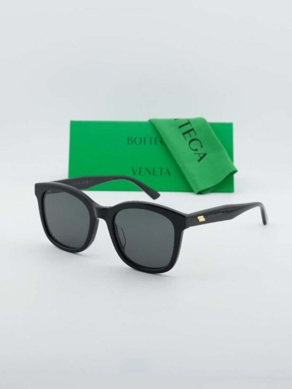 Bottega Venetta BV1080SK 001 Square Unisex Sunglasses - Black / Grey